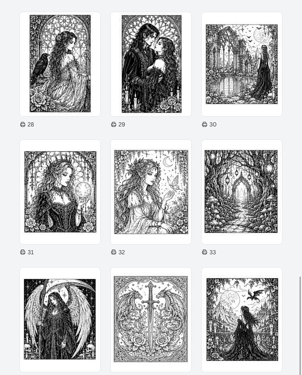 Dark Beauty & Enchanted Realms Coloring Bundle