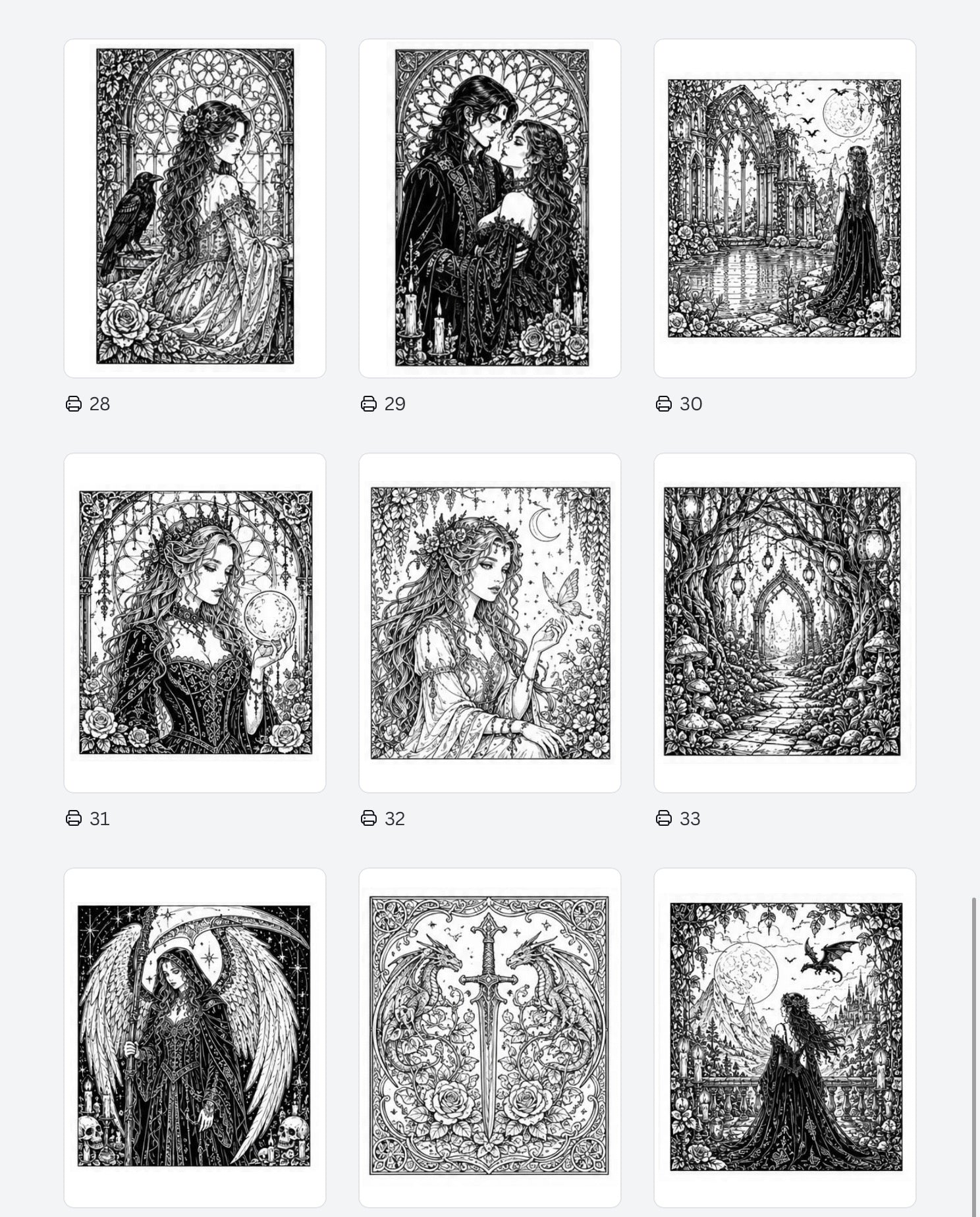 Dark Beauty & Enchanted Realms Coloring Bundle