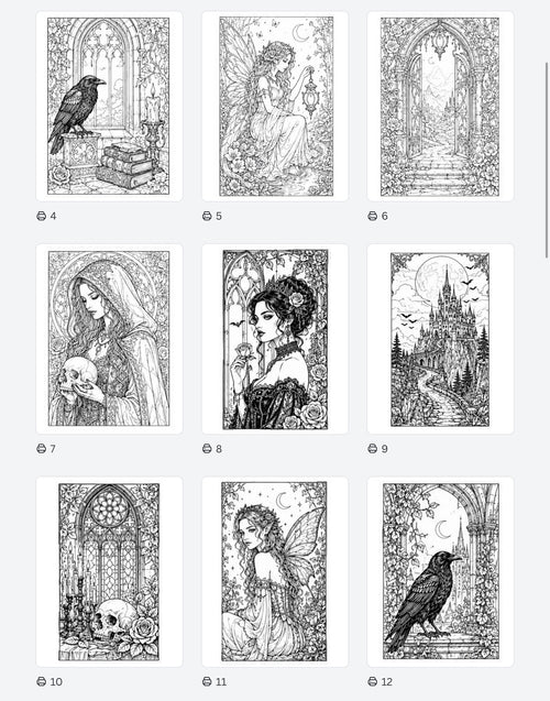 Dark Beauty & Enchanted Realms Coloring Bundle
